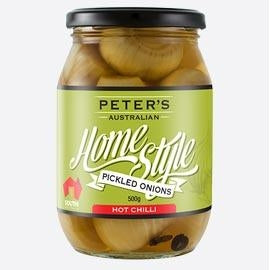 Peter's Home Style Pickled Onions - Hot (500gm)